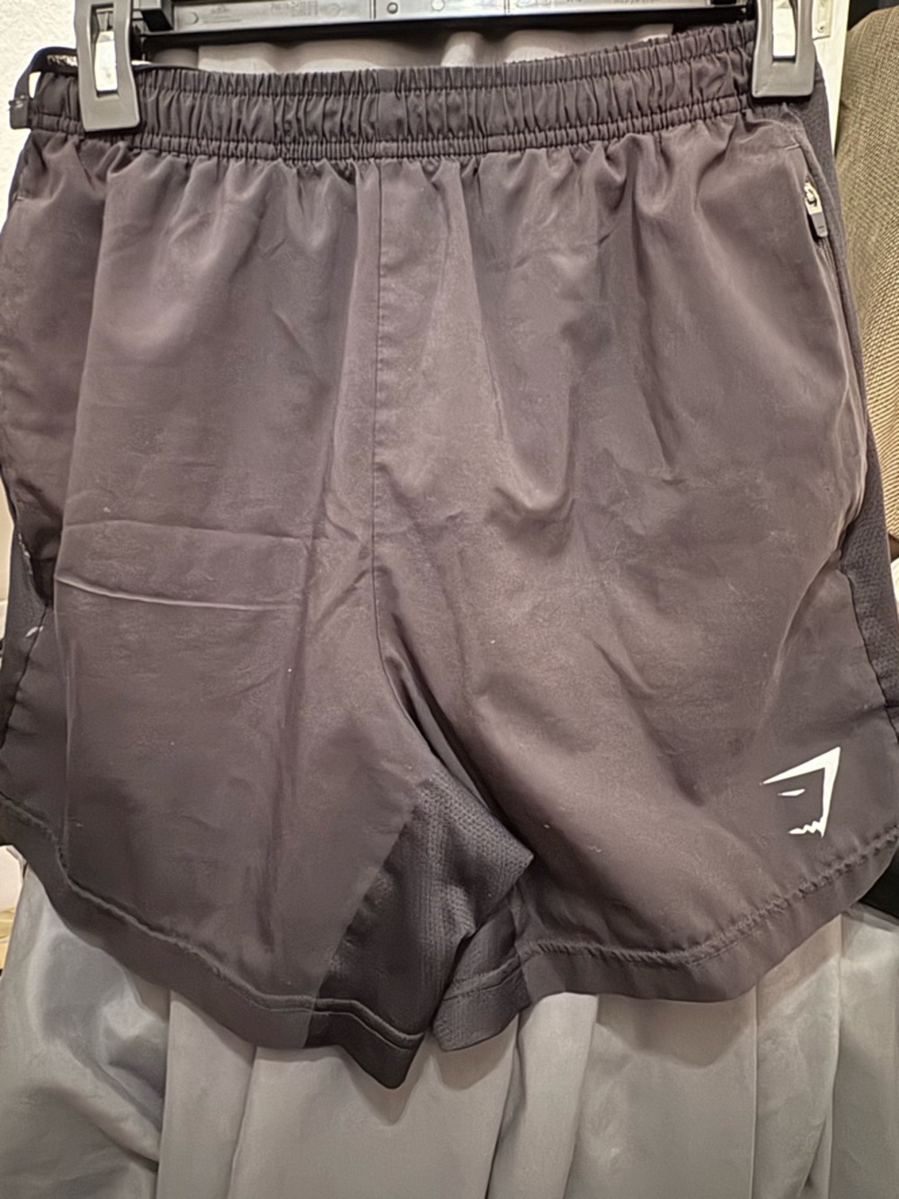 Gymshark Men’s Charcoal Black Athletic Shorts with Logo